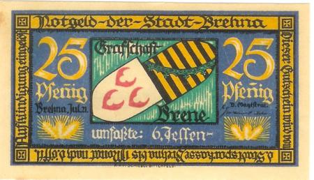 Brehna (heute: Sandersdorf-Brehna) - Stadt - Juli 1921 - 25 Pfennig 