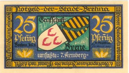 Brehna (heute: Sandersdorf-Brehna) - Stadt - Juli 1921 - 25 Pfennig 