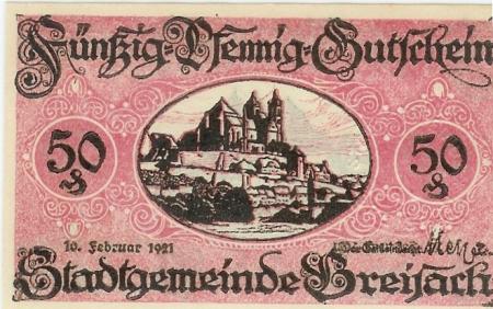 Breisach - Stadt - 10.2.1921 - 50 Pfennig 