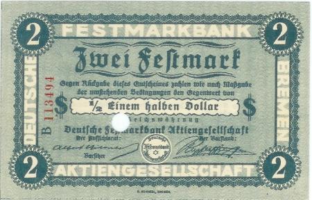 Bremen - Deutsche Festmarkbank AG - Oktober 1923 - 31.12.1926 - 2 Mark 