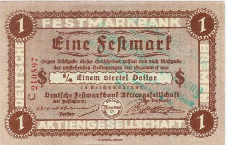 Bremen - Kellerhoff & Co, Niedersächsische Festmarkbank KG - Oktober 1923  - 31.12.1926 - 1 Mark 