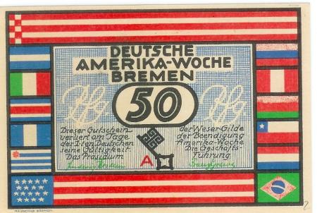 Bremen - Wesergilde - Frühjahr 1923 - 50 Pfennig 