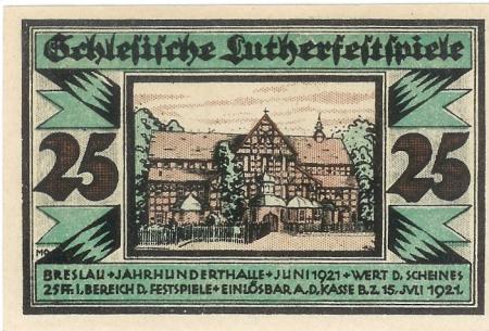 Breslau (heute: PL-Wroclaw) - Evangelisch-Kirchlicher Arbeitsausschuss - - 15.7.1921 - 25 Pfennig 