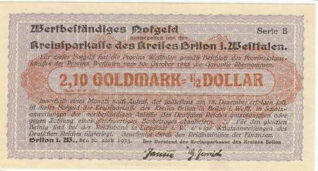 Brilon - Kreissparkasse - 20.11.1923 - 2.10 Goldmark 