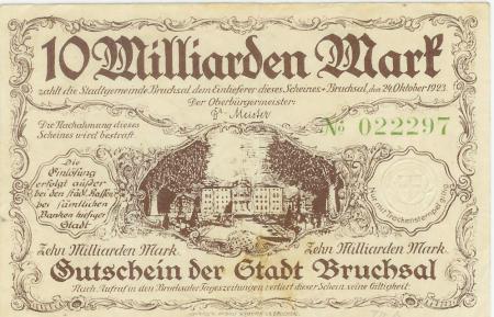 Bruchsal - Stadt - 24.10.1923 - 10 Milliarden Mark 