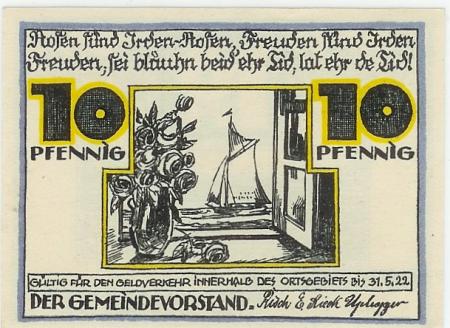 Brunshaupten (heute: Kühlungsborn) - Gemeinde - 31.5.1922 - 10 Pfennig 