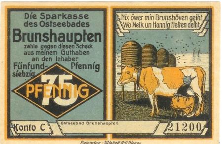 Brunshaupten (heute: Kühlungsborn) - Gemeinde* (Sparkasse) - -- - 75 Pfennig 