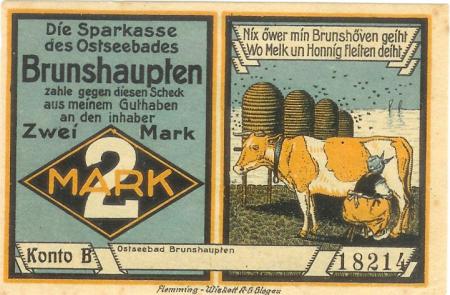 Brunshaupten (heute: Kühlungsborn) - Gemeinde* (Sparkasse) - -- - 2 Mark 