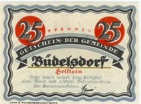 Büdelsdorf - Gemeinde - -- 25 Pfennig 