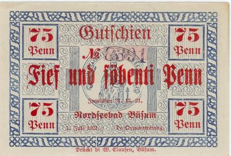 Büsum - Gemeinde - 1.7.1921 - 31.12.1921 - 75 Pfennig 