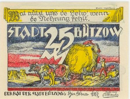 Bützow - Stadt - - 28.2.1922 - 25 Pfennig 