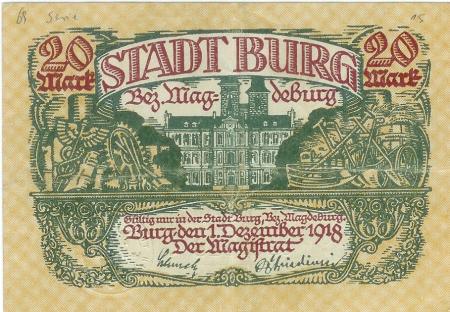 Burg - Stadt - 1.10.1918 - 1.2.1919 - 20 Mark 