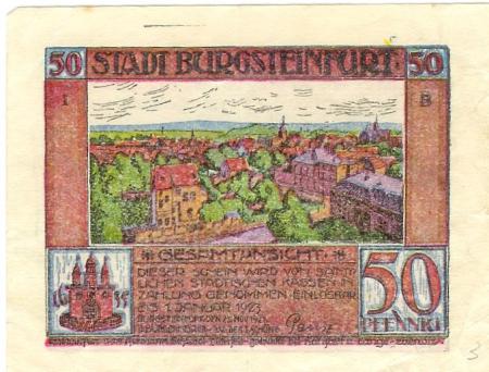 Burgsteinfurt (heute: Steinfurt) - Stadt 23.11.1921 - 1.1.1923 - 50 Pfennig 