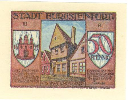Burgsteinfurt (heute: Steinfurt) - Stadt - 23.11.1921 - 1.1.1923 - 50 Pfennig 