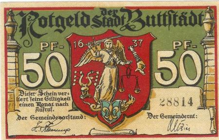Buttstädt - Stadt - -- - 50 Pfennig 