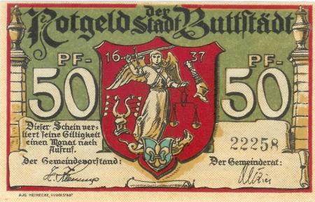 Buttstädt - Stadt - -- - 50 Pfennig 