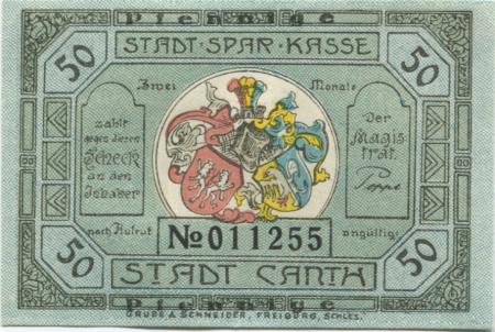 Canth (heute: PL-Katy Wroclawskie) - Stadt - -- 50 Pfennig 