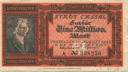 Cassel (heute: Kassel) - Stadt - 20.8.1923 - 1 Million Mark 