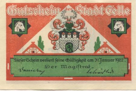 Celle - Stadt - - 31.1.1922 - 75 Pfennig 