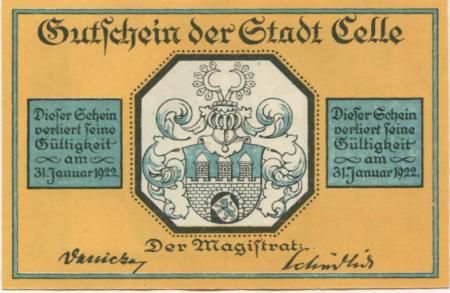 Celle - Stadt - - 31.1.1922 - 1 Mark 