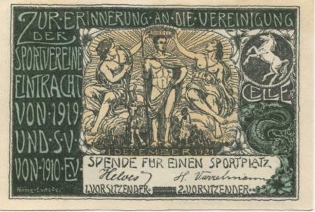 Celle - Sportverein Eintracht von 1919 und SV von 1910 eV - 1.12.1921 - 75 Pfennig 