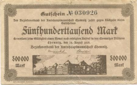 Chemnitz - Amtshauptmannschaft - 24.8.1923 - 500000 Mark 