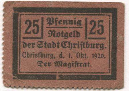 Christburg - Stadt - 1.10.1920 - 25 Pfennig 