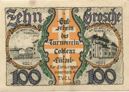 Coblenz-Lützel (heute: Koblenz) - Turnverein - -- - 1 Mark 