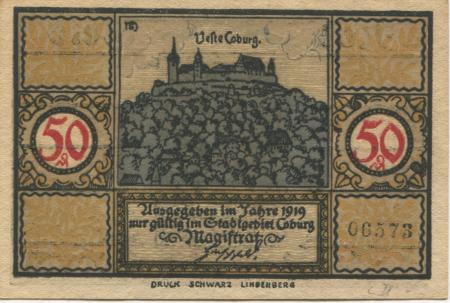 Coburg - Stadt - 1919 - 50 Pfennig 