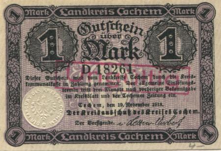 Cochem - Kreis - 19.11.1918 - 1 Mark 