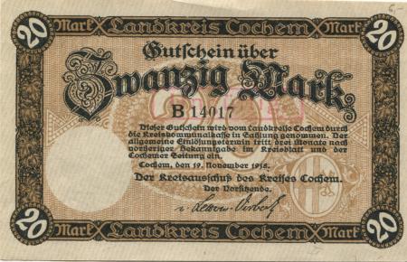 Cochem - Kreis - 19.11.1918 - 20 Mark 