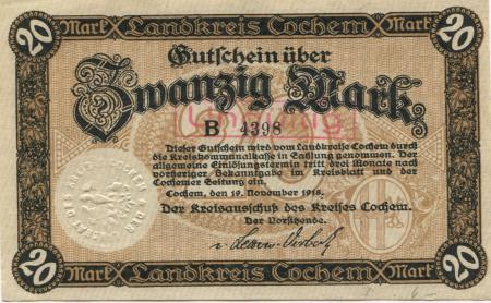 Cochem - Kreis - 19.11.1918 - 20 Mark 