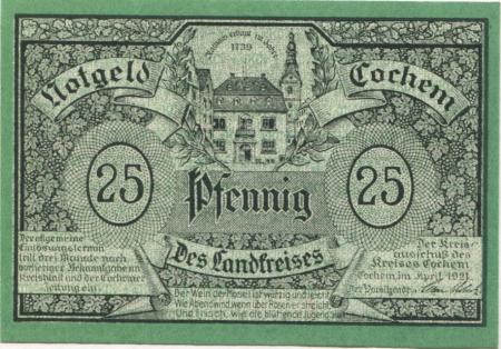 Cochem - Kreis - April 1921 - 25 Pfennig 