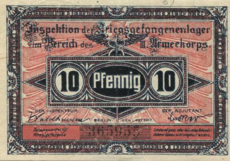 Cottbus - Inspektion der Kriegsgefangenenlager im Bereich des III.Armeekorps - 1.10.1917 - 10 Pfennig 