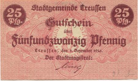 Creußen - Stadt - 1.12.1916 - 25 Pfennig 