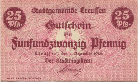 Creußen - Stadt - 1.12.1916 - 25 Pfennig 