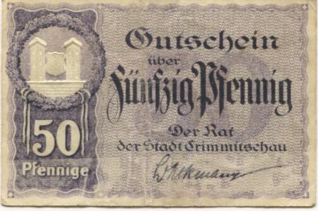 Crimmitschau - Stadt - - 31.12.1918 - 50 Pfennig 