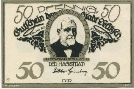 Delitzsch - Stadt - - 20.8.1921 - 50 Pfennig 