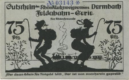 Dermbach - Rhönklubzweigverein - -- 75 Pfennig 