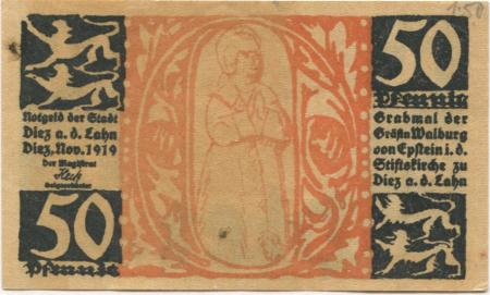 Diez - Stadt - November 1919 - 50 Pfennig 