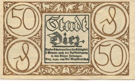 Diez - Stadt - Dezember 1920 - 50 Pfennig 