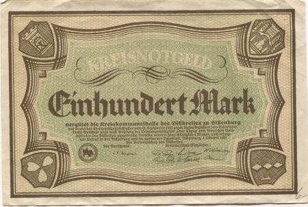 Dillenburg - Dillkreis - 1.10.1922 - 100 Mark 
