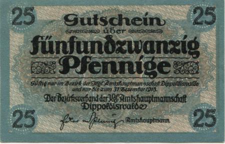 Dippoldiswalde - Amtshauptmannschaft -  - 31.12.1918 - 25 Pfennig 