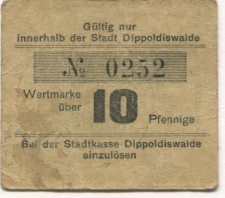 Dippoldiswalde - Stadt - -- 10 Pfennig 