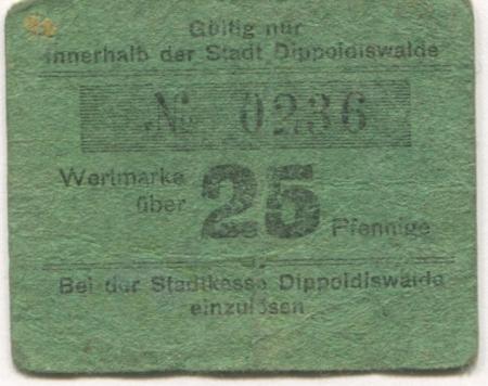 Dippoldiswalde - Stadt - -- 25 Pfennig 