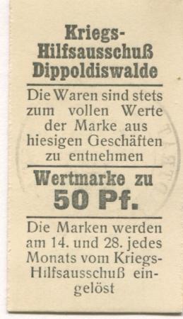 Dippoldiswalde - Kriegs-Hilfsausschuss - -- - 50 Pfennig 