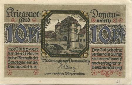 Donauwörth - Stadt - -- - 10 Pfennig 