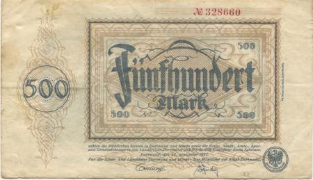 Dortmund und Hörde - Städte und Kreise - 20.9.1922 - 500 Mark 