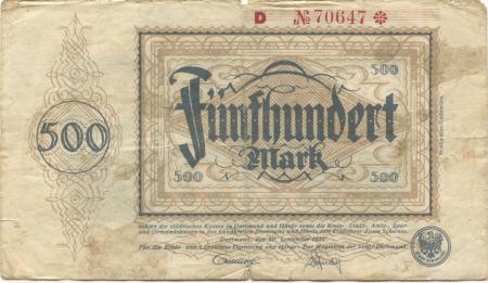 Dortmund und Hörde - Städte und Kreise - 20.9.1922 - 500 Mark 