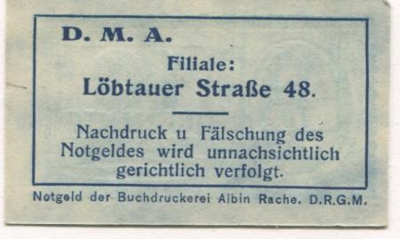 Dresden - Dresdner Milchversorgungs-Anstalt eGmbH, Filiale Löbtauer Str. 48 - -- - 10 Pfennig 